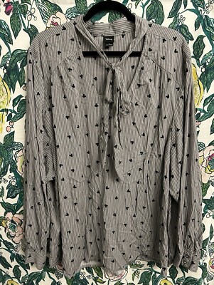 Torrid Disney Mickey Pinstripe Blouse Plus Size Striped Top Women’s Size 6X 