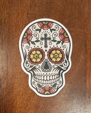SUGAR SKULL DIA DE LOS MUERTOS Sticker UV Resistant Opaque Vinyl 3.5"