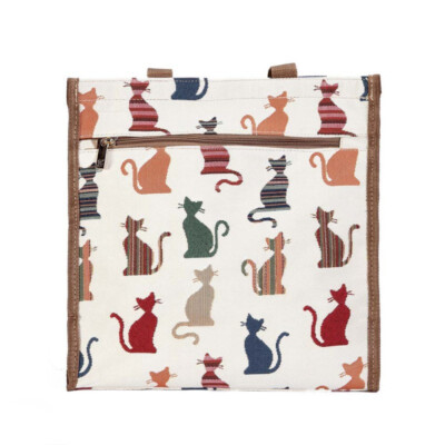 Signare Katzen Tasche Stilisierte Kätzchen Gobelin City Shopper Einkaufstasche