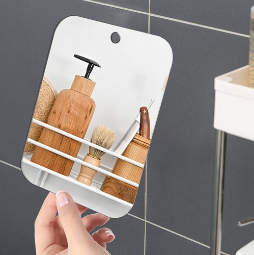 2 Pack 8"X6" Fogless Shower Mirror For Shaving Mirror Wall Hanging- Bathroom New - Picture 2 of 4