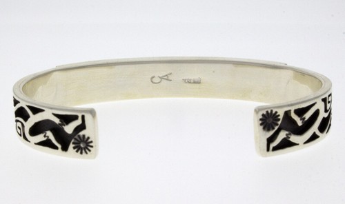 Overlay Bracelet With High Grade Natural Cloud Mountain Turquoise Inlay Design - Picture 6 of 6