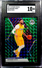2019-20 PANINI MOSAIC ANTHONY DAVIS GREEN MOSAIC PRIZM SGC 10 GEM MT #18 LAKERS 