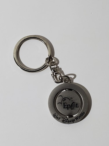Walt Disney World Epcot Silver Color Metal Spinning Mickey Keychain - Picture 2 of 2