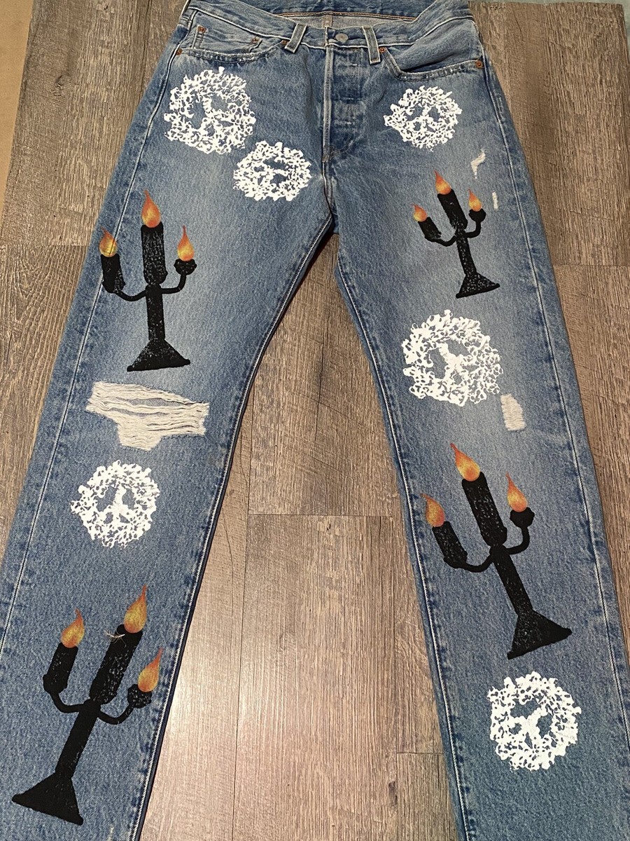 DENIM TEARS x VIRGIL ABLOH “MESSAGE IN A TEAR” PRINTED JEANS DENIM TEARS x VIRGIL ABLOH “MESSAGE IN A TEAR” PRINTED JEANS