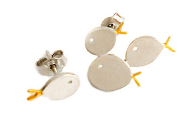 3 + 1 Fische Ohrstecker 925er Silber teilvergoldet kiss the frog + Box SK-53