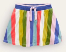 Mini Boden Girls Rainbow Stripe Jersey Skirt Skort Size 3-4 NWT Free Shipping