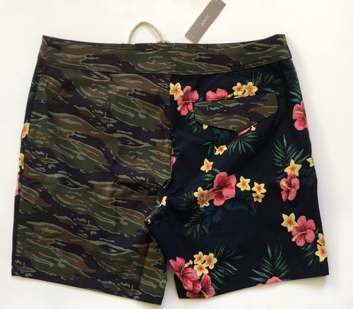 NWT J.CREW MEN 7" Breaker Stretch Camo-Floral Board Shorts, Size 32 - Picture 3 of 5