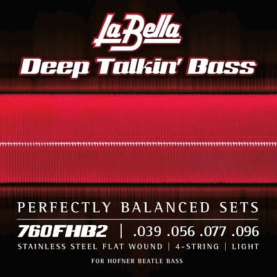 1st Quality Hofner Beatle LABELLA FLATWOUND BASS STRINGS 760FHB2 Light Gauge