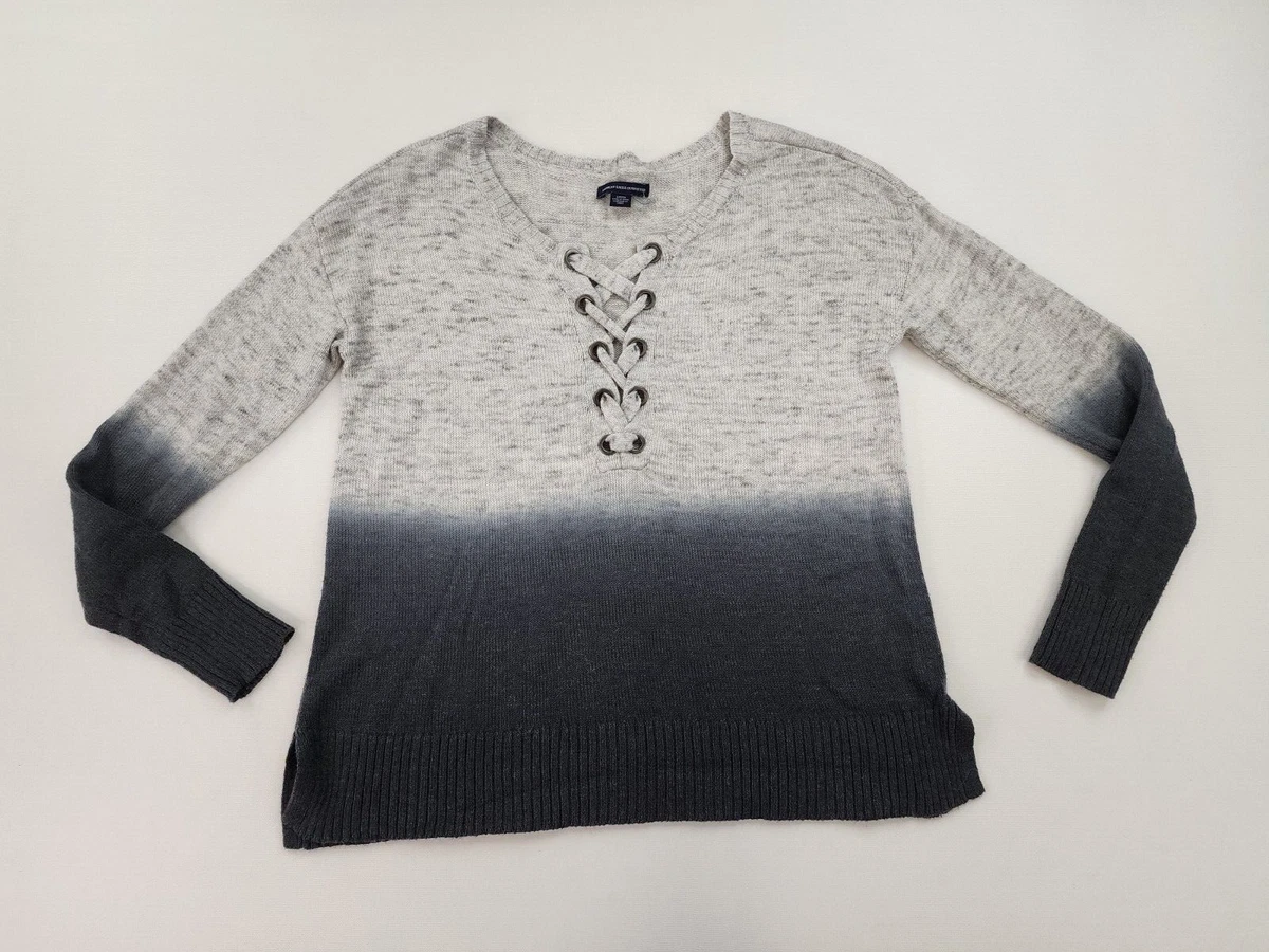 American eagle top lace up sweater
