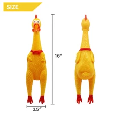 Novelty Place Squawking Chicken Pet/Kid Toys Large 16”  H & 3.5" W Gag Gift