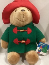 VTG Paddington Bear Plush Kids Gifts Sears Green Coat Red Hat