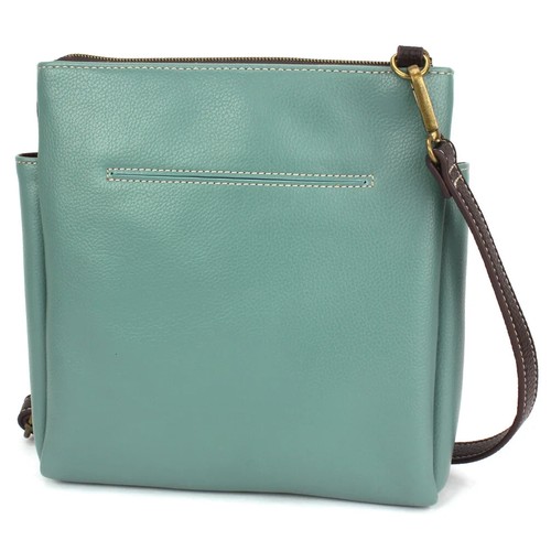 BOLSO BANDOLERA CHALA VERDE AZULADO ARENA DOLLAR SHELLS MERRY MESSENGER IMITACIÓN CUERO RFID - Imagen 2 de 5