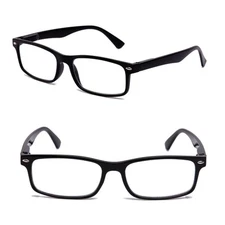 Clear Lens 2 Pack Simple Style No Logo  Non Prescription Sleek Frame Glasses