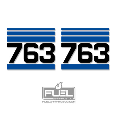 Bobcat 763 Skid Steer Loader Striped Side Premium Vinyl Decals - Equipment Decal