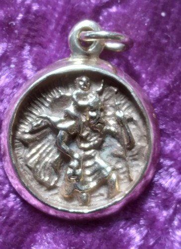 14K GOLD VINTAGE SAINT CHRISTOPHER PENDANT / CHARM FOR CHRISTENING AMAZING 3 Gr - Picture 2 of 8