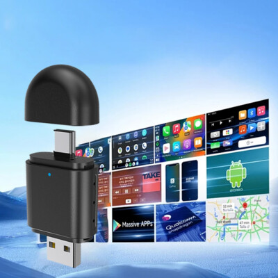 2 in 1 Android Auto Wireless Adapter & Wireless CarPlay Adapter Plug & Play CazI
