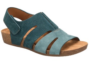 teal leather sandals