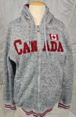 River Wear Mens Hoodie Size M Gray Logo Canada Full Zip Pocket Sweatshirt/Jacket