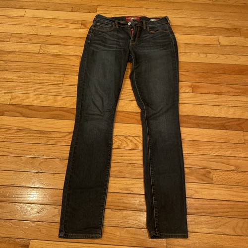 Pantalones de mezclilla informales ajustados para mujer Lucky Brand 4/27 azul Sofía bolsillos con logotipo - Imagen 10 de 11