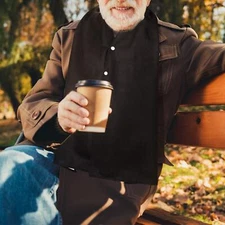 Adults Bib Scarf Black Washable Food Mouth Towel for Eating Women Men Senior