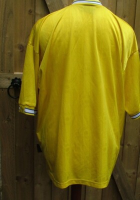 Leeds United PUMA 1996/1999 Packard Bell Yellow Short Sleeve