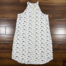 Anthropologie Larke Women's Size Large White Sunglass Print Lucretia Dress