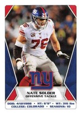 2020 Panini NFL Stickers #319 Nate Solder New York Giants