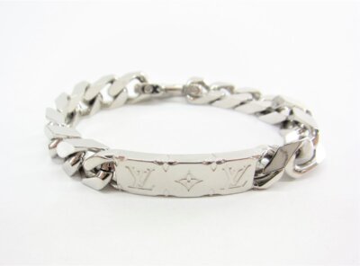LOUIS VUITTON Authentic Chain Bracelet Monogram M00856