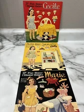 1993 Lot Of 3 LET’S PLAY HOUSE With The DIONNE QUINTS Paper Dolls Uncut Cecile