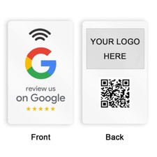 4 Digital Google Review Card - NFC QR Code with Your LOGO & URL FREE programming