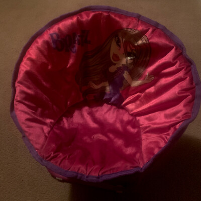 RARE Bratz Kids Foldable Round Chair Bright Pink and Purple