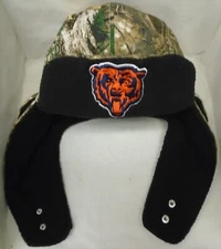 NFL Chicago Bears Men's Large New Era Cuffed Camo Trapper Dog Hat with Straps