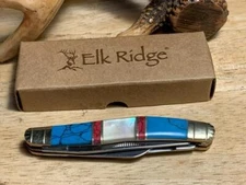Elk Ridge MOP/Stone Stockman 3 1/2" Pocket Knife ER953BMOP