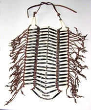 Native American style Breast Plate 1.5" Bone & Black Horn Hairpipe 7x12" Regalia