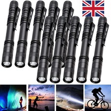 5~10 x LED Torch Flashlight Clip Mini Light Penlight Pocket Portable Pen Lamp