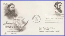 USA4 #1446 ADDR PCS ARTCRAFT FDC   Sidney Lanier