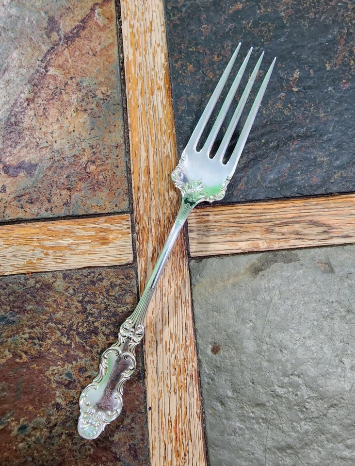 😜 ROGERS & BRO ANTIGUO c1894 CARNE FLAMENCA PLATEADA🥩 TENEDOR PARA SERVIR 🔎👀 Foto 3 de 4