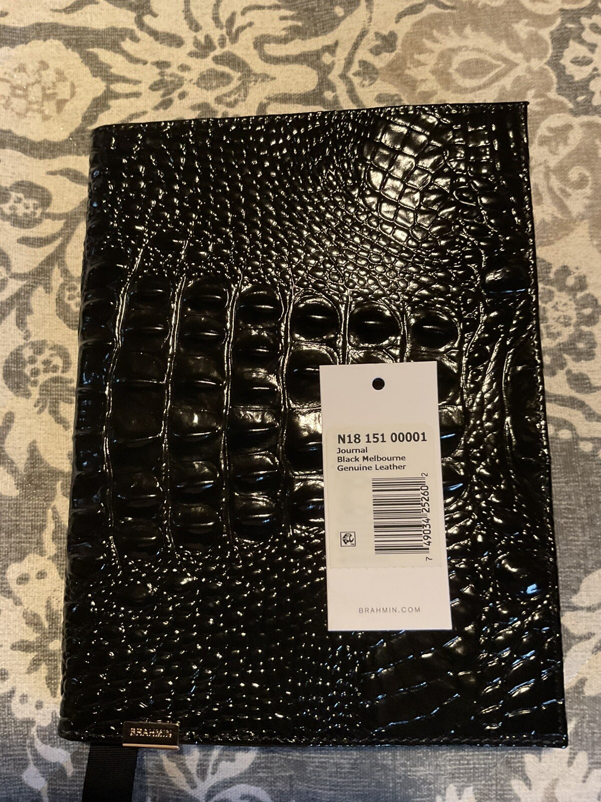 Brahmin Black Melbourne Genuine Leather Journal Notebook For Sale brahmin-black-melbourne-genuine-leather-journal-notebook-for-sale