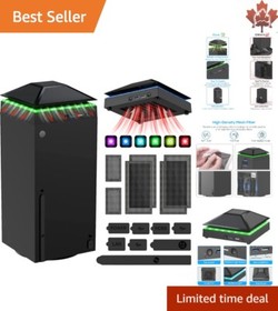 Powerful Cooling Fan for Xbox Series X - Colorful Light Strip - USB Ports