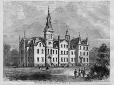 MINNESOTA STATE NORMAL SCHOOL INSTITUTION AT WINONA LIMESTONE 1867 ARCHITECTURE