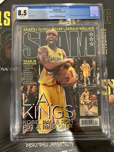 Kobe Bryant Slam Magazine L.A. Kings Newsstand Cover CGC 8.5! Issue #141