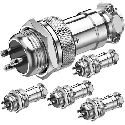 Gx16 3 Pins Panel Metal Mount Circular Metal Aviation Connector Adapter Male Fem