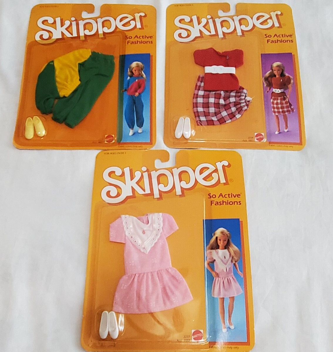 ビンテージ　バービー　洋服 Lot of 3 Vintage Barbie Skipper SO ACTIVE FASHIONS Outfits 2233