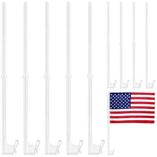 10 Pcs Car Window Flag Clip Holder Flagpole Vehicle Flags Poles for American