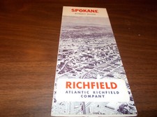 1968 Richfield Spokane Vintage Road Map