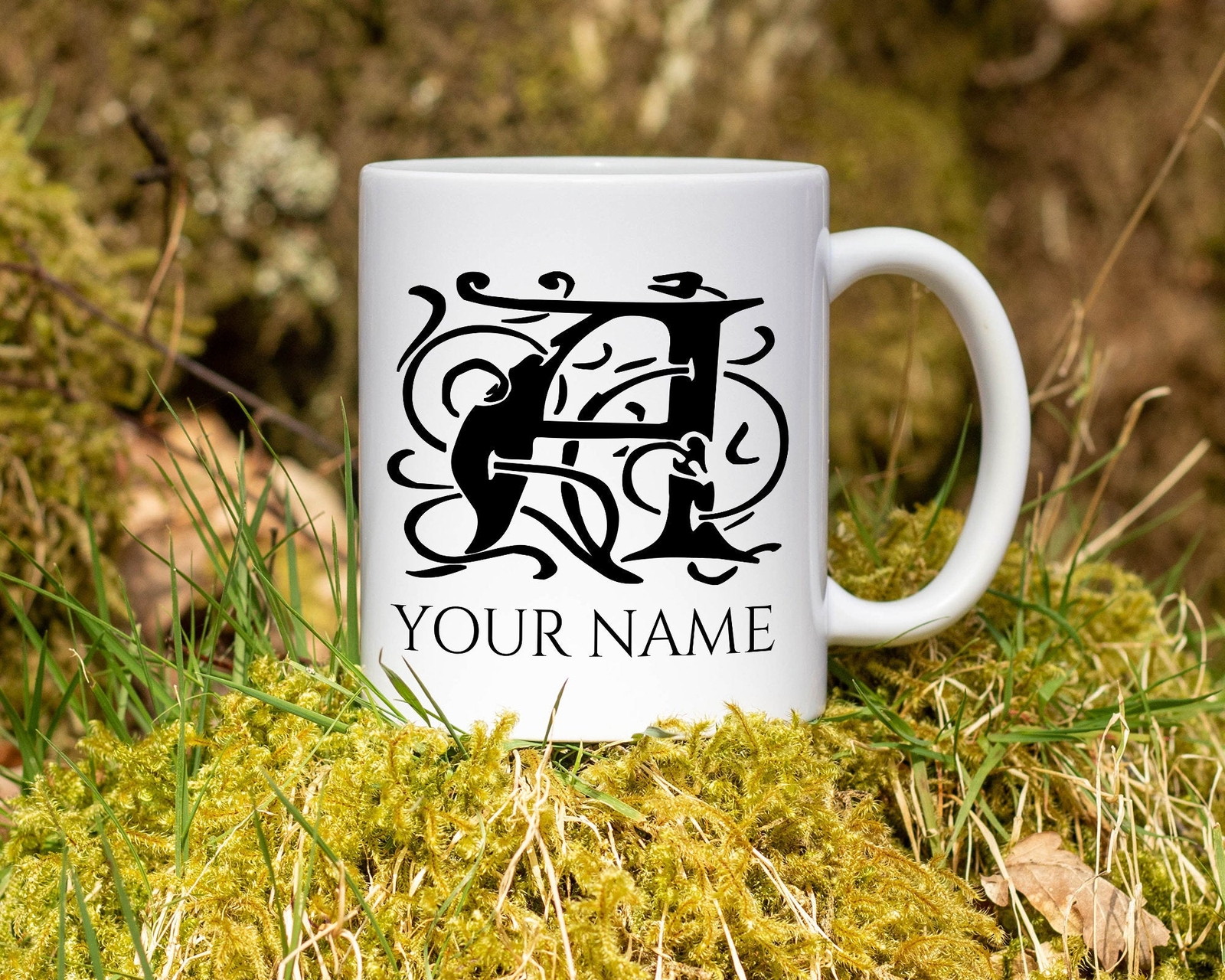 Monogram Premium Personalized Initial Coffee Mug Teacup. Perfect Gift For