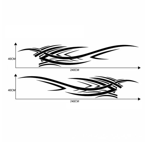 Universal 2x Sport Style Black Flame Totem Car Side Body Door Fender Vinyl Decal - Picture 2 of 7