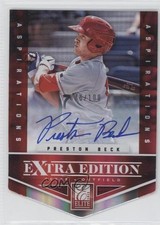 2012 Elite Extra Edition Aspirations Die-Cut Signatures Preston Beck Auto 0c2