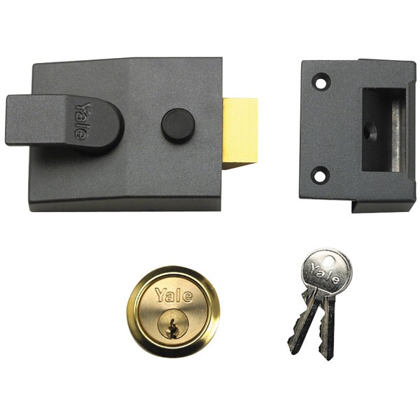 Yale Locks P89 Deadlock Nightlatch 60mm Backset DMG Finish Visi