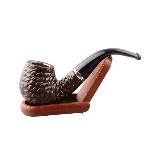 Durable Vintage Wood Wooden Type Bent Pipe Smoking Tobacco Cigar Smoking Pipes - Picture 5 of 6